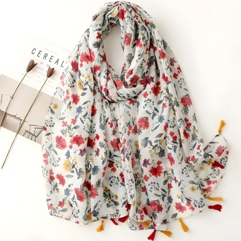 HARAHU Шал am-38351 - Бяла / Многоцветна kp38351 (am-38351)