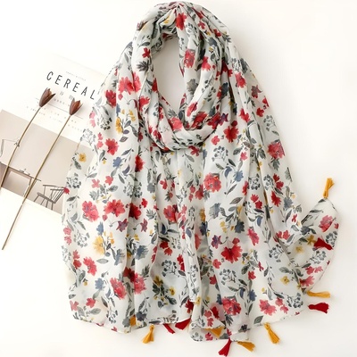 HARAHU Шал am-38351 - Бяла / Многоцветна kp38351 (am-38351)