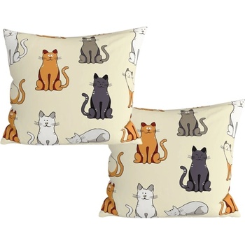 Textilomanie COLORED CATS BLEND krémová 2ks 45 x 45 cm