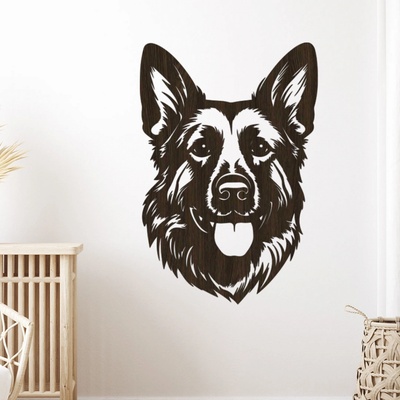 dřevo života Dřevěná dekorace NĚMECKÉHO OVČÁKA Rozměry (cm): 40x60, Zvolte barvu dekoru: Wenge