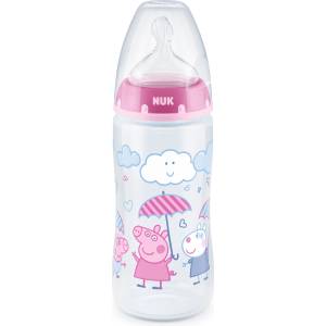 Nuk Шише First Choice NUK - Temperature control със силиконов биберон М, 6-18 месеца, PEPPA PIG, girl (old- 10741069)