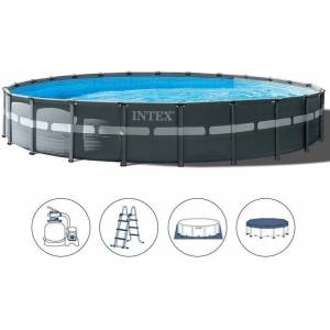 Intex Басейн с метална конструкция INTEX Ultra XTR Frame 732x132 см с пясъчен филтър и аксесоари 26340