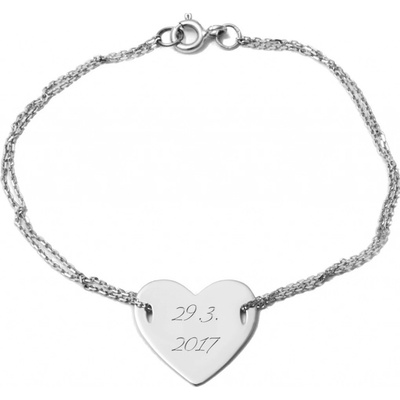 Zlatnictví Zlatíčko zlatý náramek s destičkou ZZ11.srdce1717