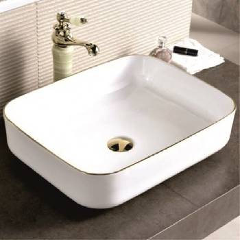 Inter Ceramic Порцеланов умивалник за плот icb 874 golden edge