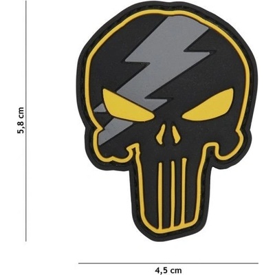 Reintex PVC nášivka PUNISHER THUNDER - ŽLTÁ