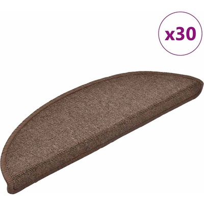 vidaXL Изтривалки за стълби, 30 бр. , 56x17x3 см, кафеенокафяви, полукръгли (3365737)