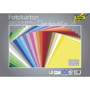 FOLIA Декоративен картон, двустранен, 50x70 cm, 300 g, 25 листа, FOLIA, смесени цветове 61/2599 (61/2599)