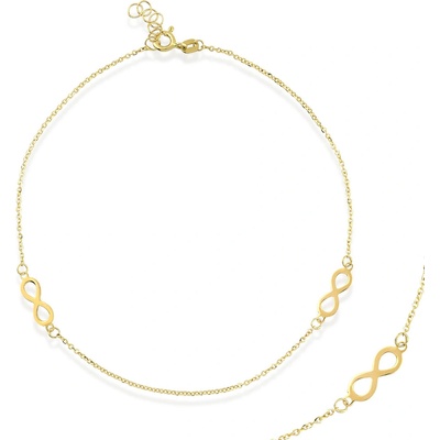 Lillian Vassago Zlatý řetízek na nohu se symboly nekonečna LLV22-GBL019Y – Zbozi.Blesk.cz