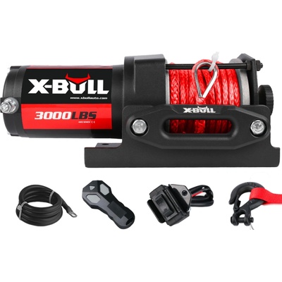 Elektrický ATV naviják 1,36t 12V syntetické lano 9,2m X-BULL HRW3000B