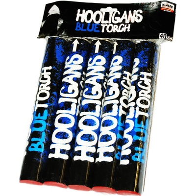Fotbalová pochodeň modrá bílý dým 25 mm 5 ks