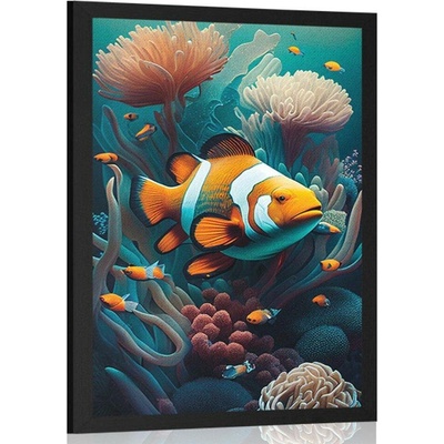 Plakát surrealistický klaun očkatý - 20x30 white
