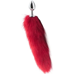 Sensual Метален Butt Plug с опашка "SENS RED TAIL" 40 см. размер - S