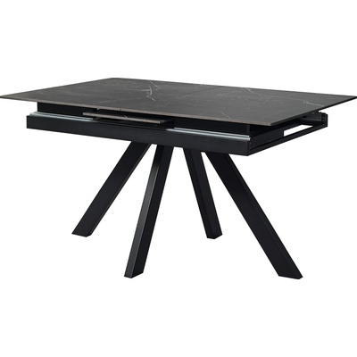 Bogdan Furniture Europe Трапезна маса dilan разтег. черен мрамор/черно