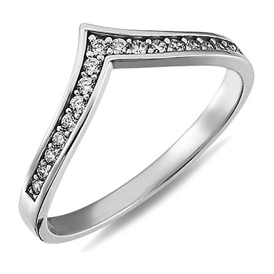 Lillian Vassago Elegantní prsten v bílém zlatě se zirkony LLV98 GR071W