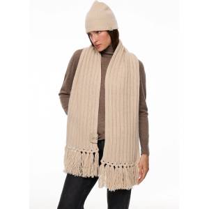 LE SH KA headwear LE SH KA шал дамски с кашмир Beige Cashnere Scarf (BeigeCashnereScarf)