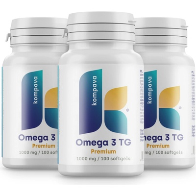 Kompava Omega 3 TG Premium 1000 mg 3 x 100 kapsúl