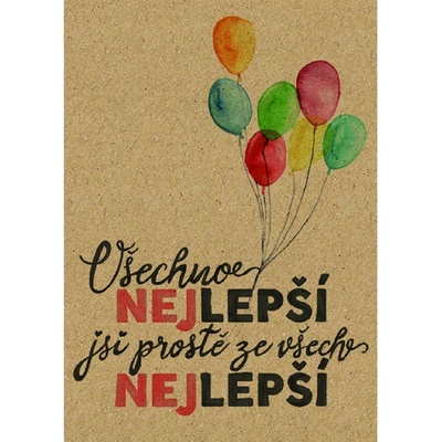 Baloušek BeBechy - přání Nejlepší, A6, kraftový papír
