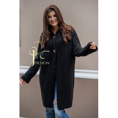 Fashionweek Dámsky exclusive elegantný farebný sveter kabát s kapucňou honey černa