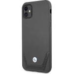 BMW Signature Leather Lower Stripe Leather Case - кожен кейс (естествена кожа) за iPhone 11 (черен)
