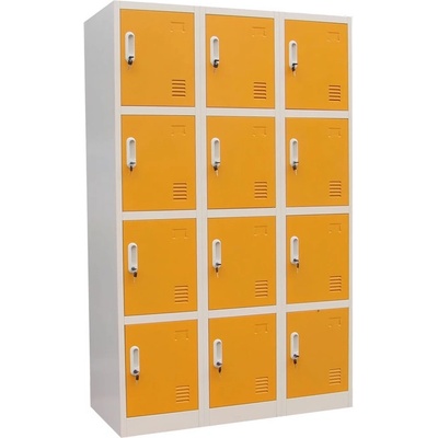 OFFICEV Метален гардероб с 12 отделения за багаж цветен 90х40х185 см (4035180021) (4035180021)