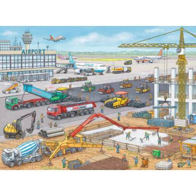 Ravensburger - Puzzle Construction at the Airport - 100 piese