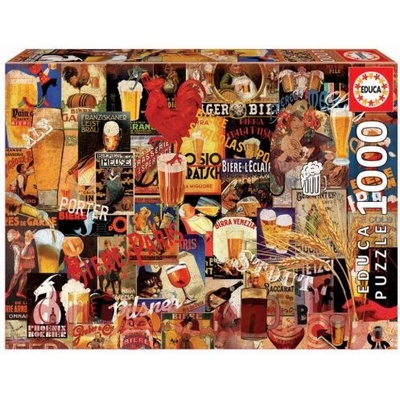 Educa Пъзел educa 17970 - 1000 части - Винтидж колаж от бири (edu17970)