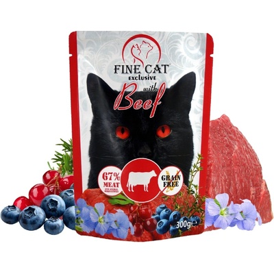 FINE CAT XXL kapsa pre mačky s HOVÄDZÍM 300 g