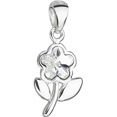 Pavona Stříbrný přívěsek s krystalem Swarovski bílá kytička 34239.1