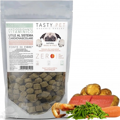 TASTY PET adult puppy Přírodní KŘUPKY s lososem a krevetami 90 g
