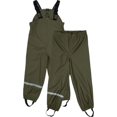 Mikk-Line Детски водоустойчив панталон Mikk-line Kid's PU Rain Pant with Suspenders 104 Waterproof trousers - Dusty Olive - размер 128 (EU) (701-4422-0319)