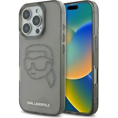 KARL LAGERFELD KLHCP16XHKHDCELK iPhone 16 Pro Max 6.9" черен/черен твърд калъф IML Rhinestones Karl Head (3666339352196)