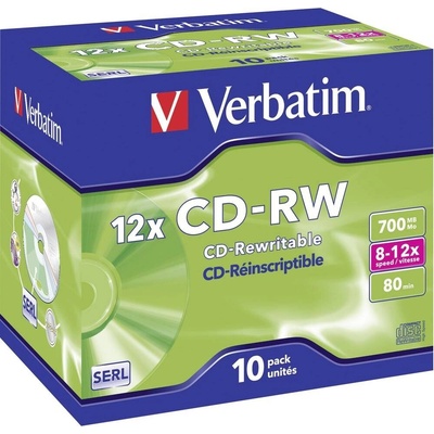 Verbatim CD-RW 700MB 8-12x, jewel, 10ks (43148)