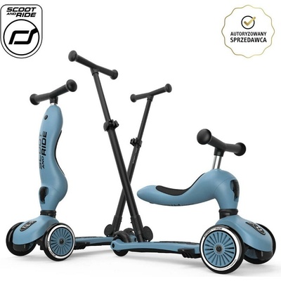Scoot & Ride Highwaykick 1 Push and Go ocelově modrá