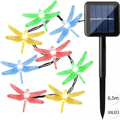 Solarsus 8694-1 LED solární řetěz Vážky 6,5m 30LED barevná