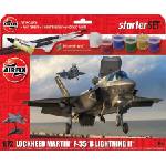 Airfix 1: 72 Американски изтребител Lockheed Martin F-35B Lightning II - Стартов комплект с 4 акрилни бои, лепило и четка (985510)