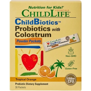 ChildLife Probiotics with Colostrum Powder | with 5 Billion Active Cells [30 Пакета] Портокал