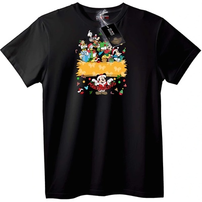 NOONEBRAND Тениска Коледни Mickey & Приятели - 2XL, White