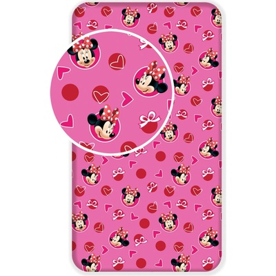Jerry Fabrics Prostěradlo Minnie hearts 02 90x200