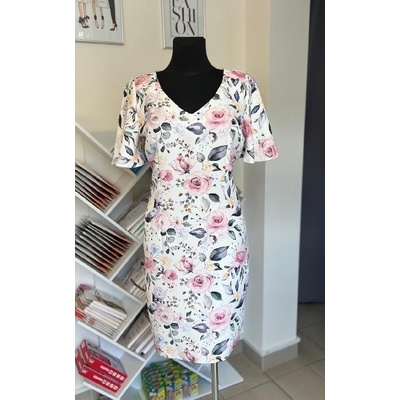 BEST | Dámské pouzdrové šaty Robin Růžová Pudrová Vzor Květinový 0020026