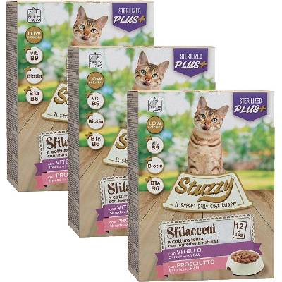 Stuzzy Cat Shreds Sterilized trhané telecí a vepřové maso 36 x 85 g