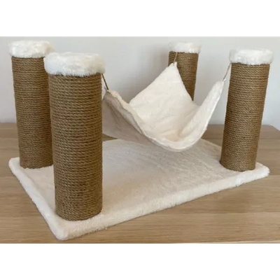 DUBEX Драскалка за котка, четири стълба и хамак, 59 х 39 х 34 см, dubex Турция tvr60-16