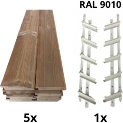 Samkit SET white - 1400*500mm (5ks thermowood borovice desek a 1x samkit)