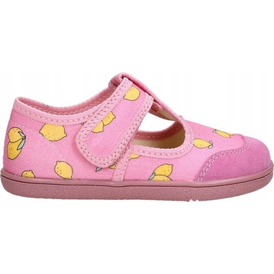 MIDO 189 ĽAHKÉ barefoot papučky MÄKKÉ detské KOŽENÉ LEMON PINK