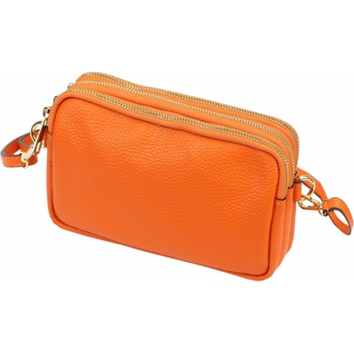 Luka dámska kožená crossbody kabelka oranžová malá 26-088