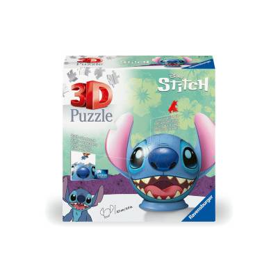 Ravensburger 3D Puzzle 11574 - Puzzle-Ball Stitch mit Ohren - 72 Teile - Puzzle-Ball für Stitch und Disney Fans ab 6 Jahren