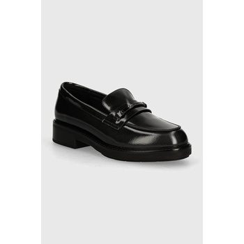 Calvin Klein Кожени мокасини Calvin Klein LOAFER W/M BAR SAFF LTH в черно с платформа HW0HW02076 (HW0HW02076)