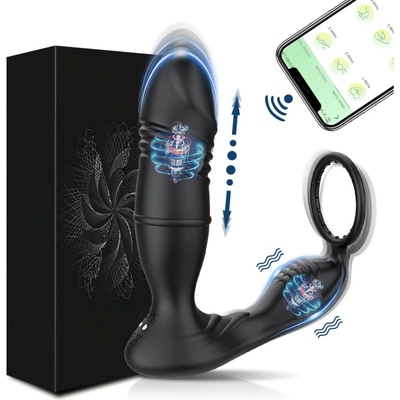 Black Velvets anální vibrátor s kroužkem na penis černý – Zboží Mobilmania