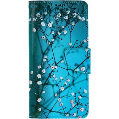TopQ Vivo V50 Lite knížkové Modré s květy