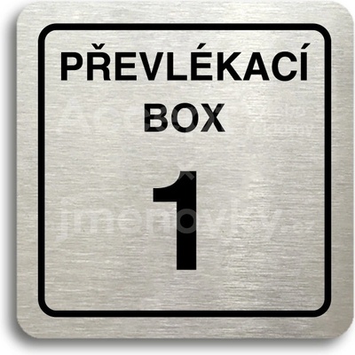 ACCEPT Piktogram převlékací box X - stříbrná tabulka - černý tisk
