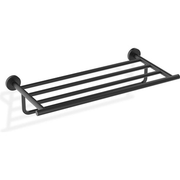 DECOR WALTHER Закачалка на релса за кърпи Basic с рафт черен мат (0531860)